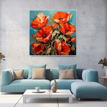 Palette Knife Poppy Painting